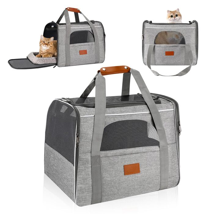 Транспортна сумка для кота/собаки Lociban, складана переноска для тварин до 7 кг, ідеальна для подорожей