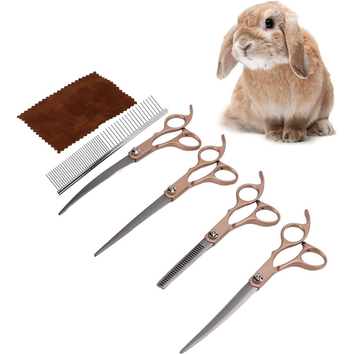 Набір для грумінгу собак: ножиці, 17.8 см, зелений (золотий)