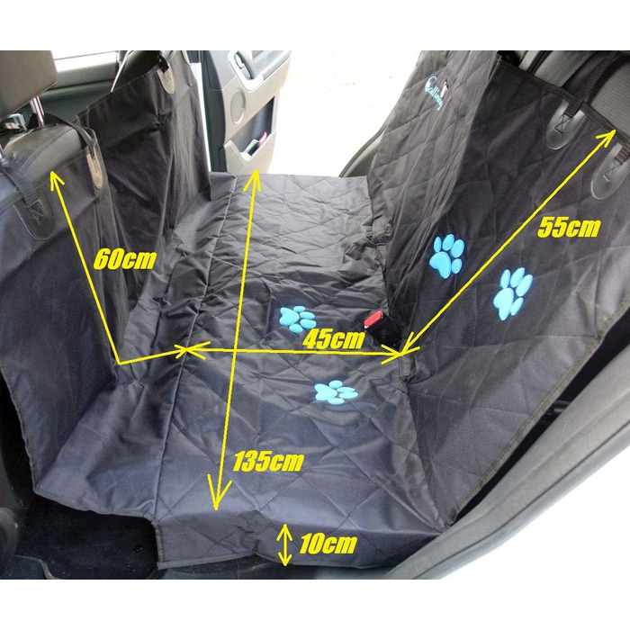Плед для собак Callieway Autoschondecke Woo, чорний, м'який, для автомобіля