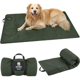 OneTigris килимок для собак 130 x 85 см, водонепроникний, м'який, для подорожей, кемпінгу, відпочинку на вулиці - оливковий, L 130 x 85 x 2 см