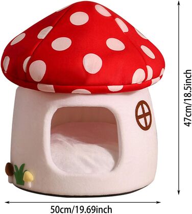 Кігтечка-ліжко для котів Pilz, знімний подушкою, м'яке та тепле, 50x47 см (Червоний, L)