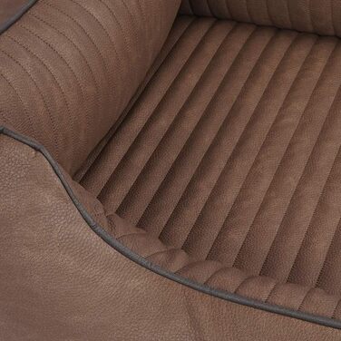 Ортопедичне собаче ліжко Knuffelwuff Columbia XL (105x75 см) з штучної шкіри, коричневе. Знімний чохол, легко мити. Підходить для великих, середніх та маленьких собак.