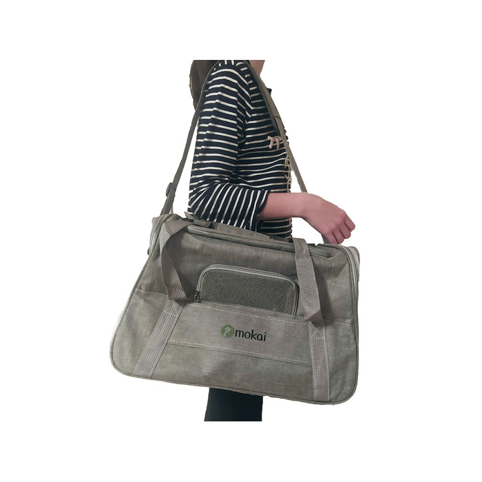 Транспортувальна сумка-переноска для котів та собак, сіра, зручна та портативна