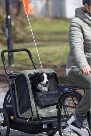 Hamax Pluto - велосипедний причіп для собак, зелений