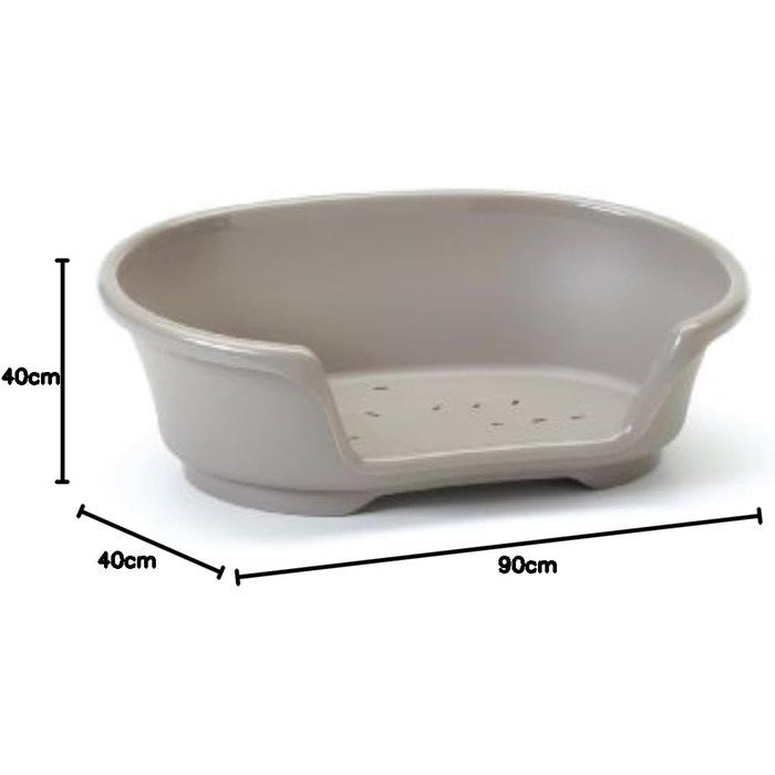 Ліжко для собак Nobby Cosy-Air, 90 см, пластикове, теплий сірий, розмір L (104x68x24 см)