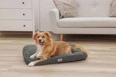 Лежанка для собак Kerbl Jerome, 60x40x6 см, темно-зелений/сірий, знімний чохол, антиковзаюча поверхня