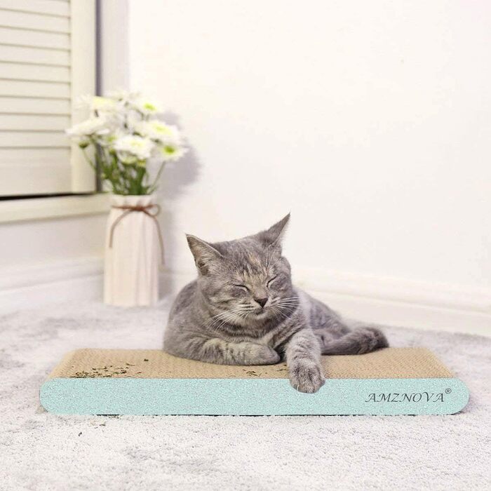 Кігтеточка для котів AMZNOVA з котячої м'яти, велика, блискуча рожево-золота (зелена), 43.2x17.8 см