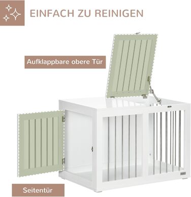 Клітка для собак PawHut - переносна будка для середніх собак, біла, 80 x 50 x 56,5 см