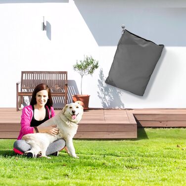 Крісло-ліжко для собак Sytopia з тканини для вітрильників, 106,7 см, миється та водонепроникне, знімний чохол, ідеально для великих собак, для дому, вулиці, будки або тераси, темно-сірий X-Large сірий темно