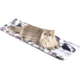 Кішка ліжко на підвіконня Petace для котів, самонагріваюче, 90x28 см, сіре, знімний м'який чохол