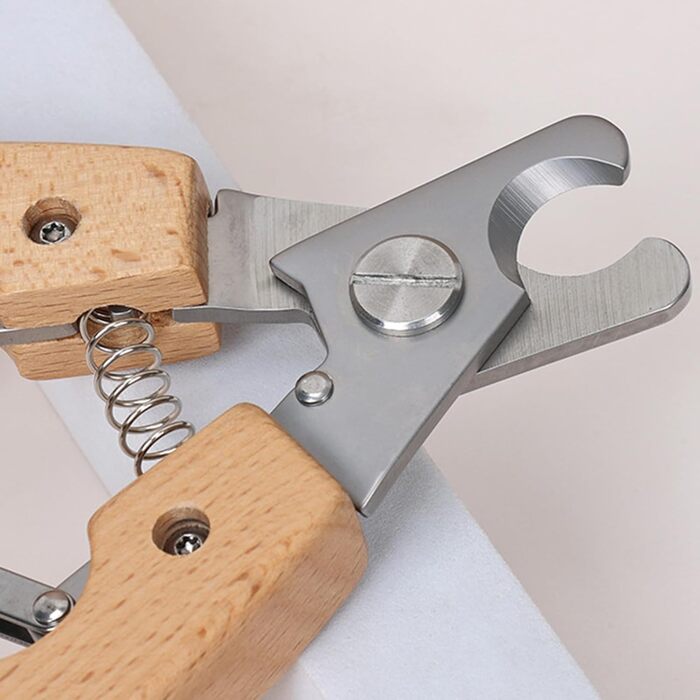 Кліпер для обрізання кігтів собак: ергономічний, з дерев'яною ручкою та захистом від затискання | Безпечний інструмент для догляду за домашніми тваринами