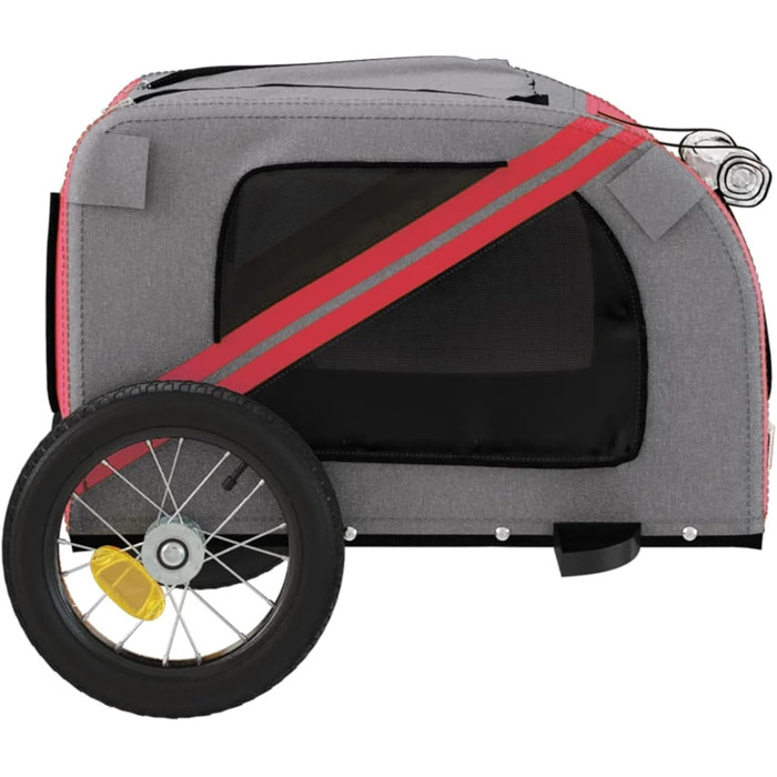 Фahrradanhänger від BaraSh: Причіп для велосипеда для собак та дітей, червоний та сірий, Oxford-Gewebe, сталь