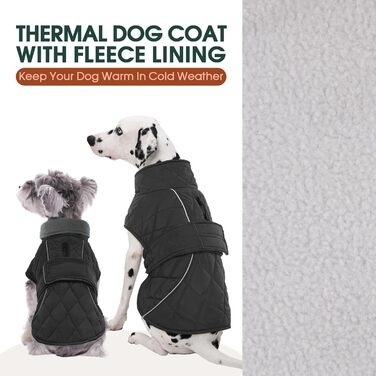 Водонепроникний зимовий одяг для собак Kuoser, тепла куртка для маленьких собак з флісу, регульований животик та отвір для повідка на блискавці, S, темно-сірий