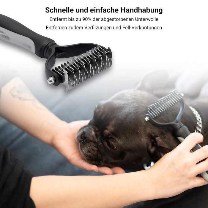 Набір гребінців для собак та котів (2 шт.) - щітка для підшерстка, ефективний догляд за шерстю, ідеально для довгошерстих тварин та підшерстка, аксесуари для котів та собак