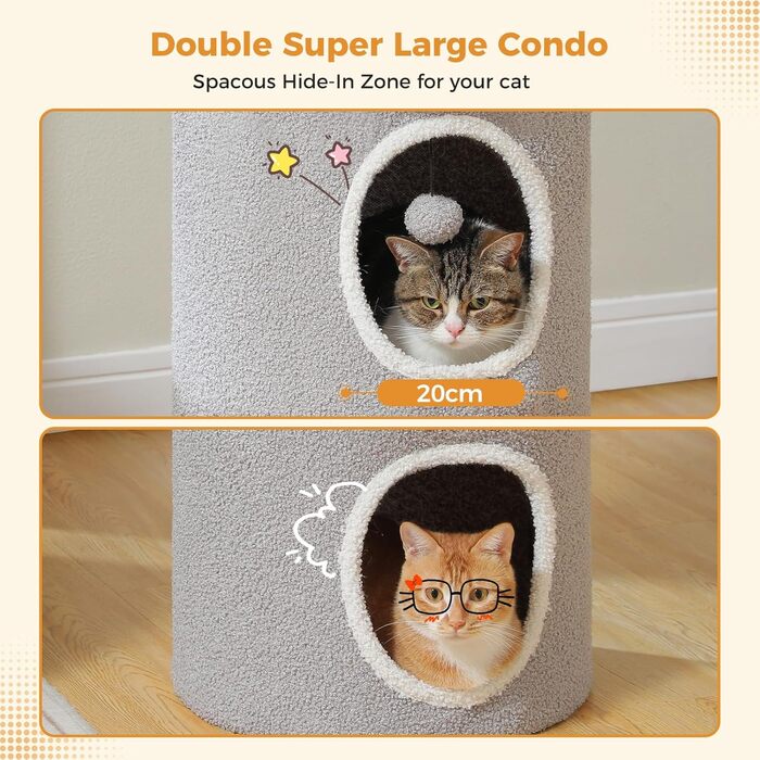PAWZ Road Велика котяча хатка-лежак для дому, 40×40×40 см, для котів до 10 кг, сіра