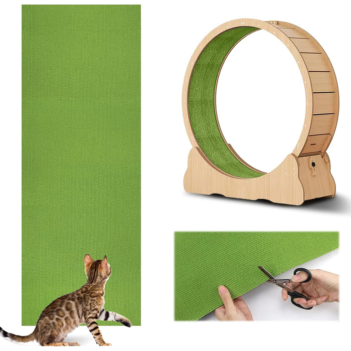Килимок для дряпання котів, килимок для стіни, 200x40 см, зелений