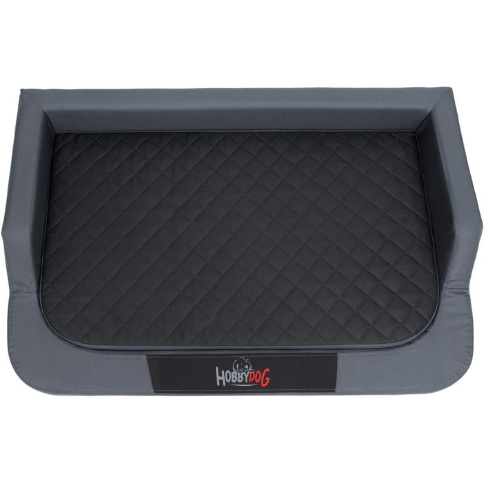 Ортопедичне собаче ліжко MEDICO Standard для собак маленьких, середніх та великих порід (75 x 50 см, сірий з чорним)