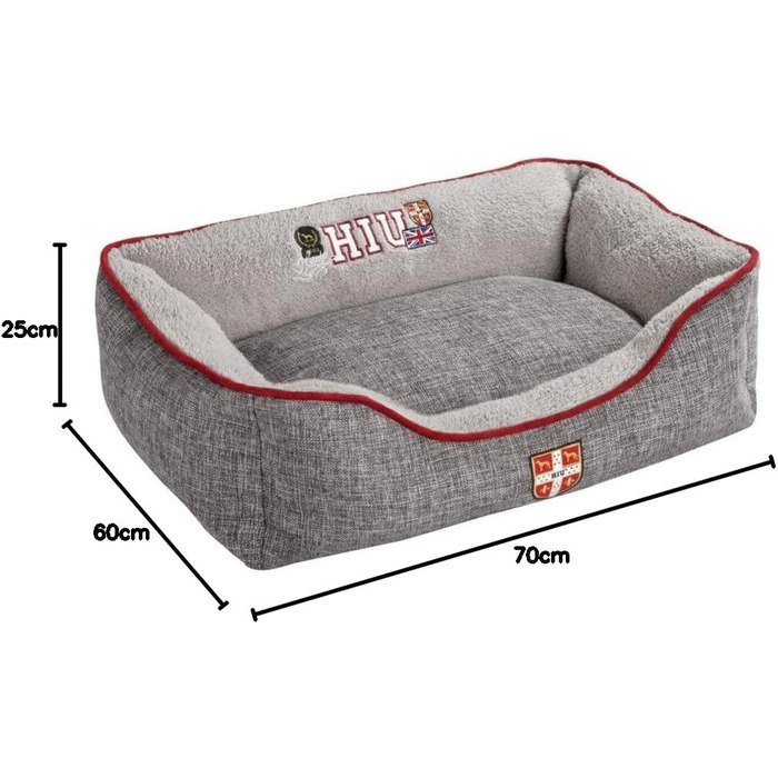 Диван-ліжко для собак HUNTER Hundesofa UNIVERSITY, сірий, розмір L (70 x 60 x 25 см)
