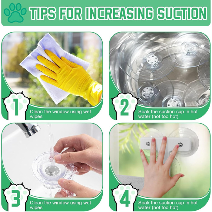 Кішка ліжко на вікно, 2 шт. - зручна гамак для котів на вікно 52x30 см з 6 присосками, розкладне ліжко для великих котів до 30 кг