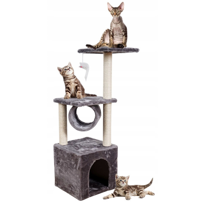 Когтеточка для котів Omna, бежева, сизаль, 61-100 см, 5 рівнів