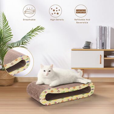 Кігтеточка для котів Nobleza Katze Kratzbrett 2 в 1 з котячою м'ятою, екологічна картонна поверхня, двостороння, 1 шт.