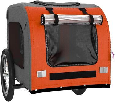 Причіп для велосипеда для собак Оранжевий та Сірий, Oxford-Gewebe та залізо, LH3839