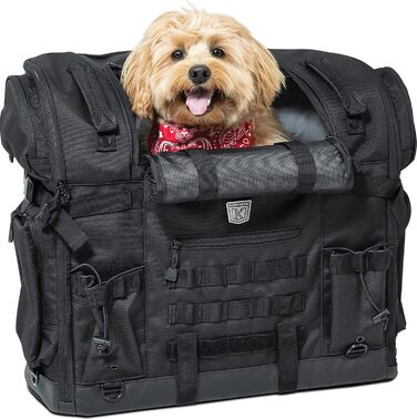 Kuryakyn Titan Pet Palace 5723 переносна транспортна будка для собак і котів, чорна, водонепроникна, зменшує нагрів, для мотоциклів, на турингове сидіння
