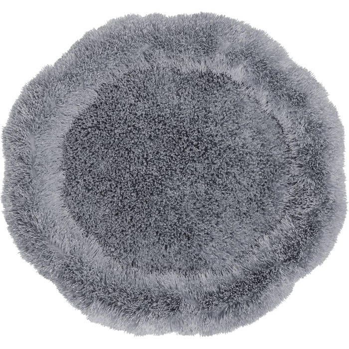 Ляжка для собак Benno® Balu, 70x70x16 см, сіра, кругла, з плюшем, з полипропиленовою начинкою, миється, з неслизьким дном, з іграшкою-кісткою