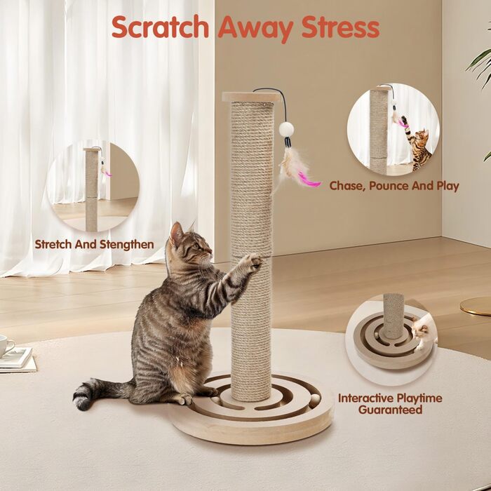 Інтерактивне котяче іграшкове комбо Nobleza 3 в 1: котячий дряпка, масажер та іграшка для дому