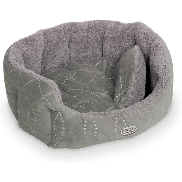Ліжко овальне для собак та котів Nobby Komfortbett Ceno, сірий колір, 55 x 50 x 21 см