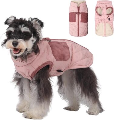 Теплий зимовий одяг для собак FeimaX: вітронепроникна куртка з флісовою підкладкою, D-Ring, для малих та середніх собак, рожевий, 3XL