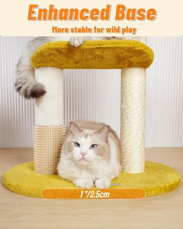 Котячий дряпак Happi N Pets Wolken, 80 см, сучасний триярусний ігровий комплекс для кішок середнього розміру з сизалевою стійкою, м'яким лежаком 40x30 см, знімними та праними подушками