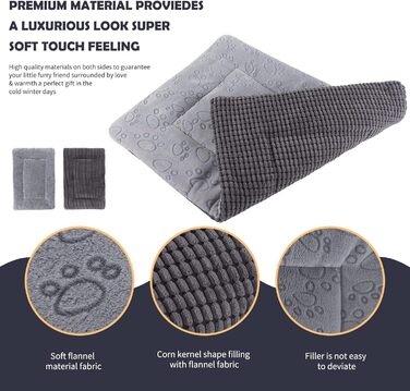 Лежанка для собак IEUUMLER, м'яка та тепла, 91x58 см, сірий колір. Підходить для собак та котів.