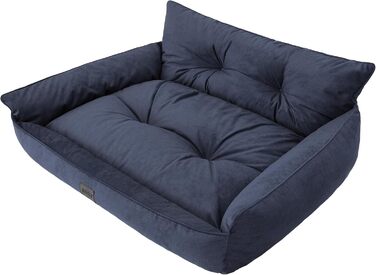 Собаче ліжко DOGGY XL 82x63 см, синє, ортопедичне ліжко-матрац для собак, лежак з прошивкою, диван для домашніх тварин