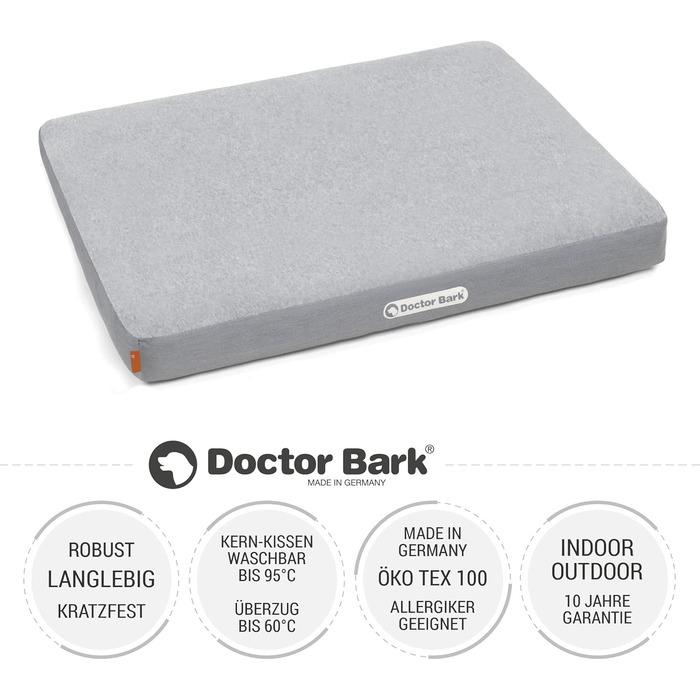 Ортопедичний лежак для собак Doctor Bark з флісовою поверхнею, 80x60 см, сірий (M)