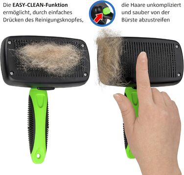 Щітка для собак та котів Golden Pets самоочисна, для короткої та довгої шерсті, для собак та котів різних розмірів, швидке очищення та догляд, інструкція в комплекті