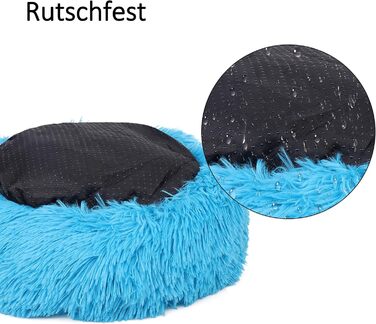 М'яке ліжко для собак та котів Donut 50 см - блакитне, для маленьких та середніх порід