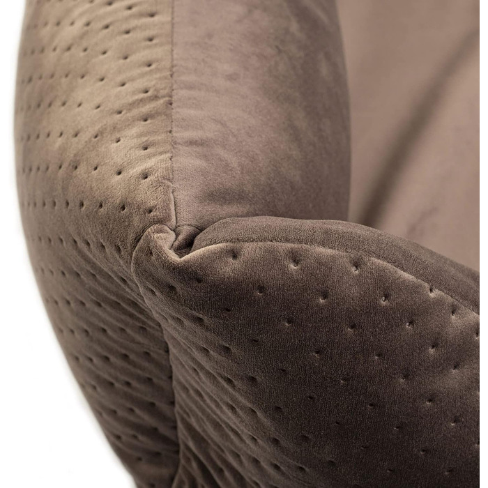 Ліжко для собак XL, велюр коричневий, 100 x 79 x 22 см | З м'яким вкладишем | Софа для великих собак