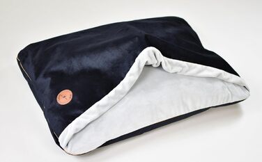 М'яке ліжко для собак та котів середнього та малого розміру з капюшоном, неслизьке, миється, дизайн Lauren, NEL (M 80 x 60 см), чорний колір