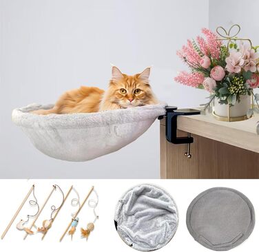 Кішка гамак-ліжко, кошик для сну, м'яке ліжко для котів та цуценят ZTIKSNYU, 45x45 см, з ковдрою та іграшками, до 22 кг