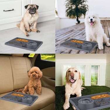 Килимок для собак Leckmatte, силіконовий, антиковзкий, для грумінгу, тренувань, стрижки, сірий