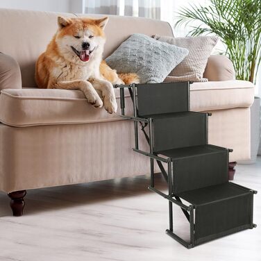 Рампа для собак Hunderampe до 75 кг, складна, для маленьких та великих собак, чорна, розмір 45x139x56-76 см