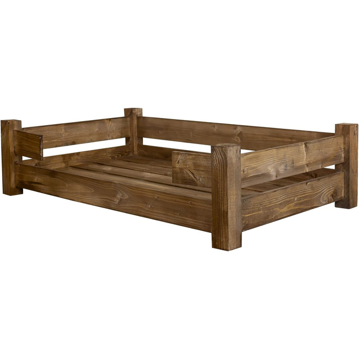 Собачий лежак Kistenkolli Winston XL з дерева (палісандр) з подушкою, 100x60x25 см