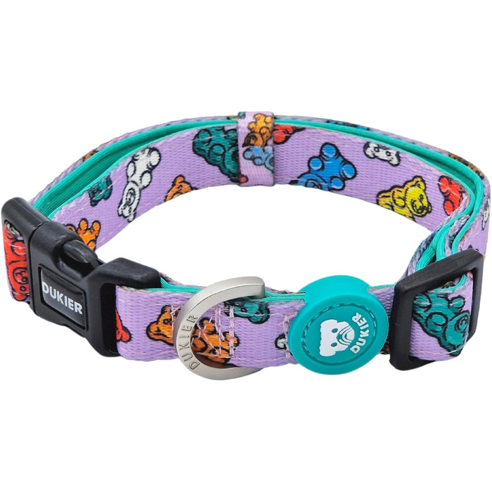 Нашийник для собак DUKIER, регульований, з неопрену, міцний, дизайн - ведмедики, розмір M