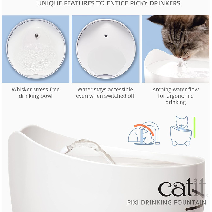 Питний фонтан для котів Catit Pixi, 2,5 л, рожевий