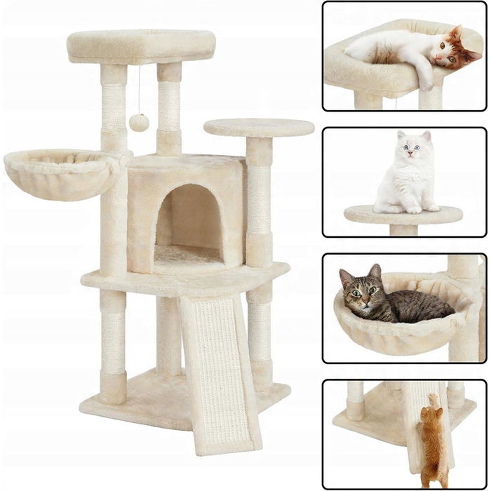 Комплекс для котів: дряпалка, будинок-будка та лежанка, 107 см