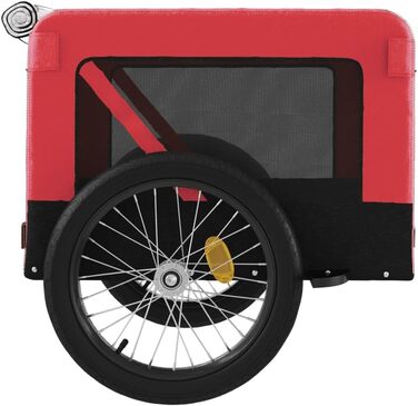 Причіп для велосипеда VidaXL для собак, 68.5 x 135 x 73.5 см, червоний