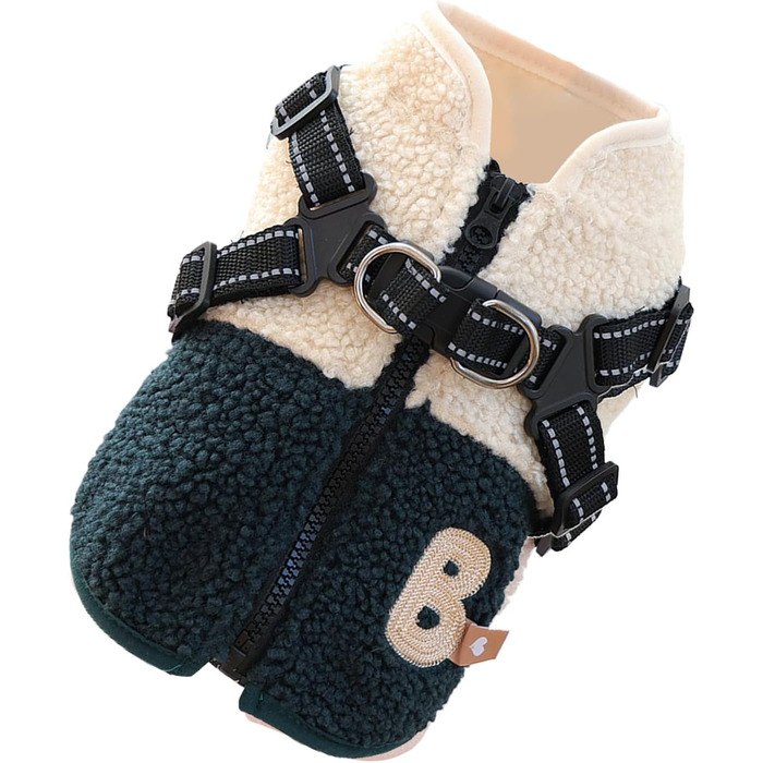 Зимовий теплий одяг для собак, куртка для тварин з отвором для повідка, для холодної погоди – рожевий/білий (зелений/білий), для маленьких та середніх собак