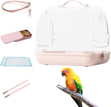Трансформер для перевезення птахів Nymphensittich: рюкзак-переноска для птахів, прозорий клітка, м'яка переноска, клітка для подорожей з птахами | Переноска для птахів на відкритому повітрі, знімна переноска для хом'яків, прозора переноска для домашніх тв