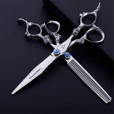 Набір професійних ножиць для грумінгу домашніх тварин (7,0 дюймів) з нержавіючої сталі. Ідеально для собак та котів: прямі ножиці, ножиці для фінальної обробки, гребінець. Комплект для грумінгу.